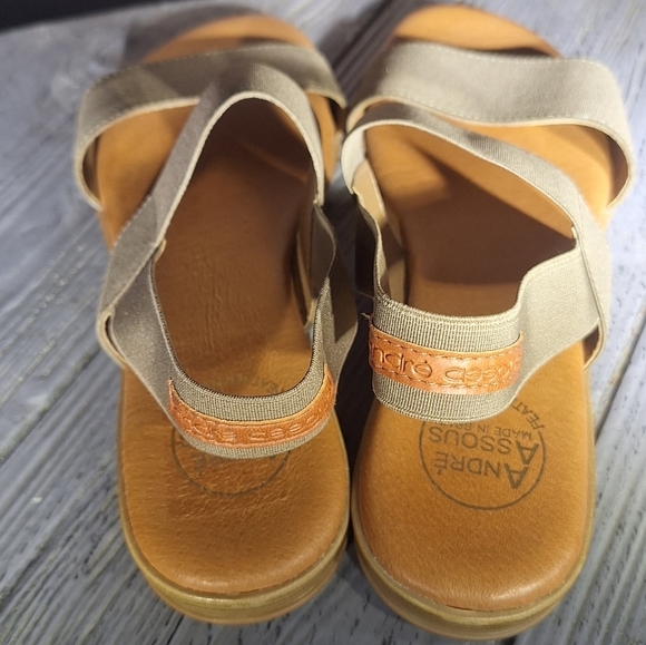 Andre Assous Made In Spain Featherweight Women's Tan Sandals Sz9 - Picture 4 of 10